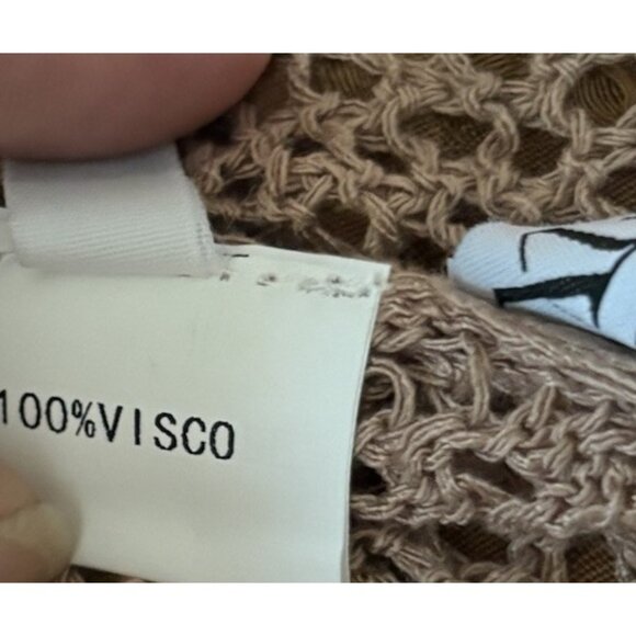 XunZrun mesh open knit tank coverup dress boho minimalist Beach Size M Tan NWT - Picture 4 of 8